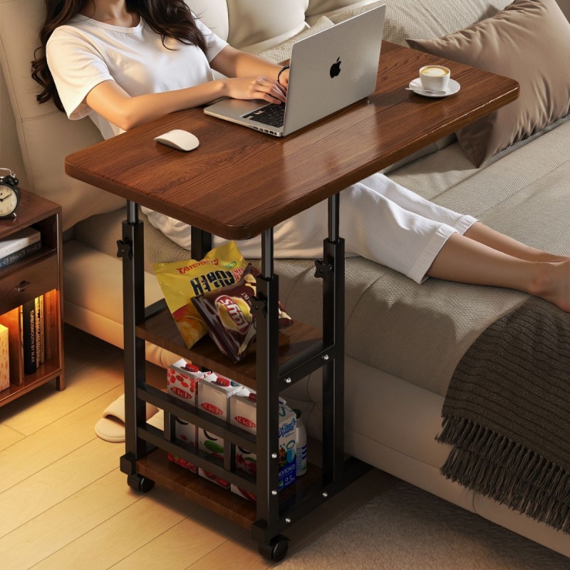 Desk Setup Laptop - Meja Samping Tempat Tidur Dapat Dipindah,
