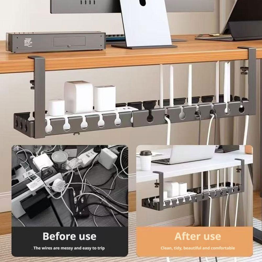 Desk Setup Organizer - Rak Kabel Logam Multifungsi Tanpa Bor,