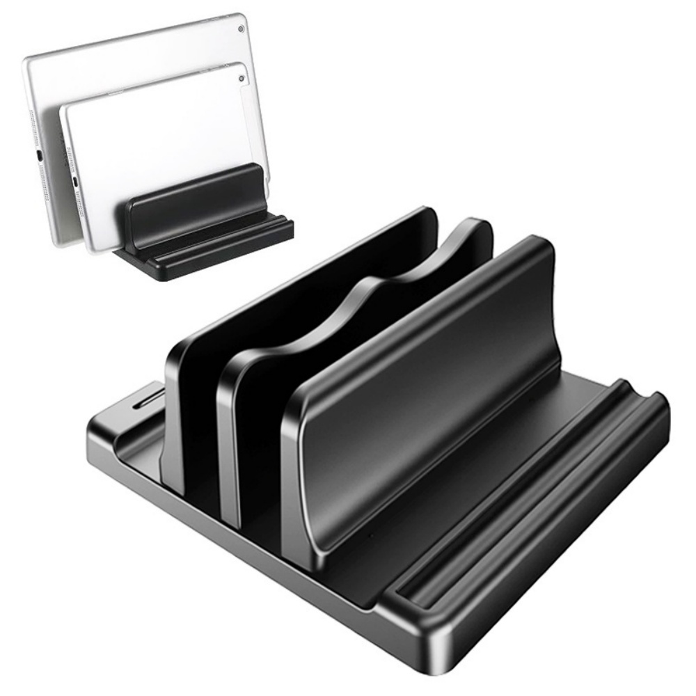 Vertical Laptop Stand - Penyangga Laptop Vertikal Single/Dual-Slot, Dudukan Notebook