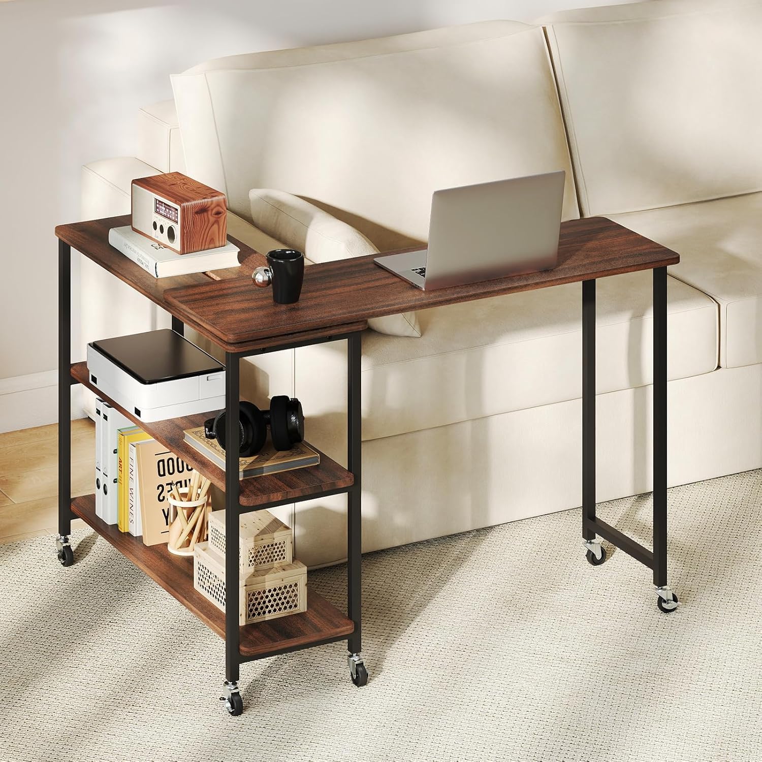 Desk Setup Laptop - 360 ° Meja Samping Putar dengan