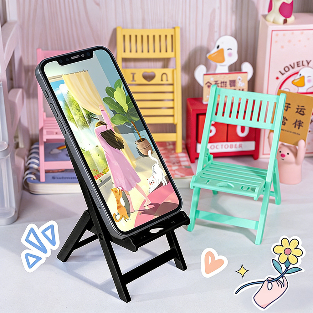 Desk Setup Dorm - Kursi Lipat Mini Penyangga Ponsel Meja