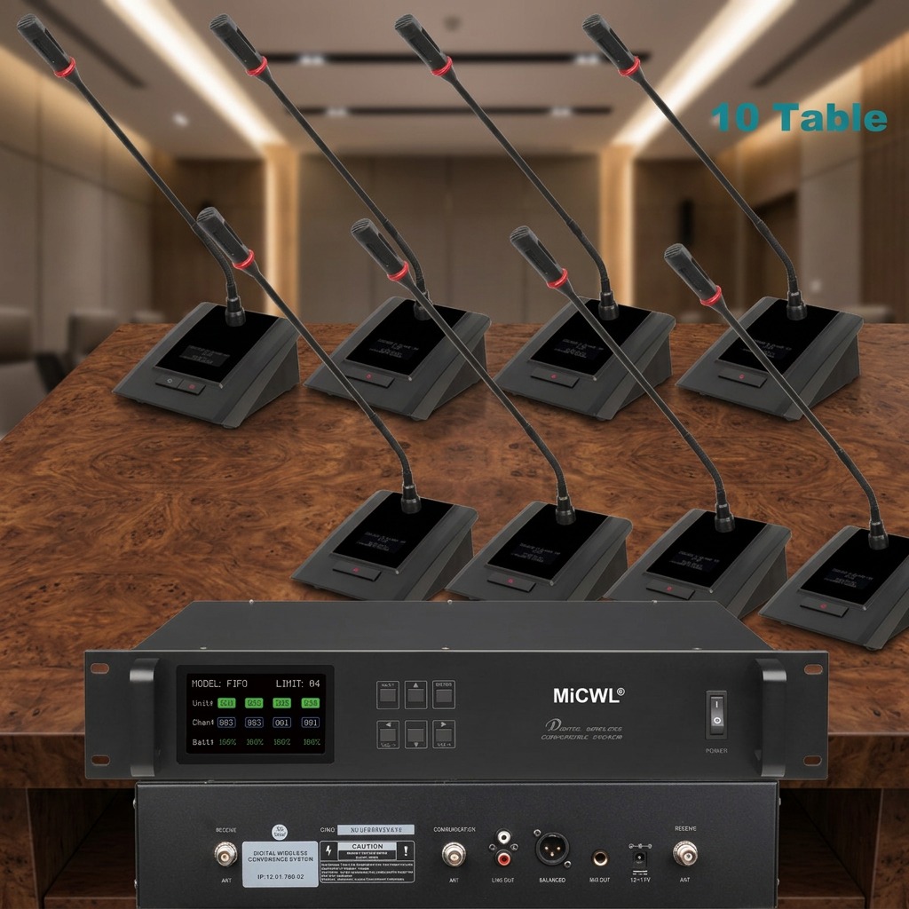 Desk Room Setup - Sistem Mikrofon Gooseneck Nirkabel Digital MiCWL,