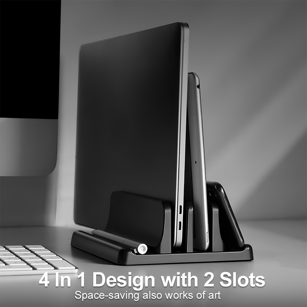 Desk Setup Accessories Aesthetic - Stand Laptop 4in1 Vertikal, Lebar Dapat