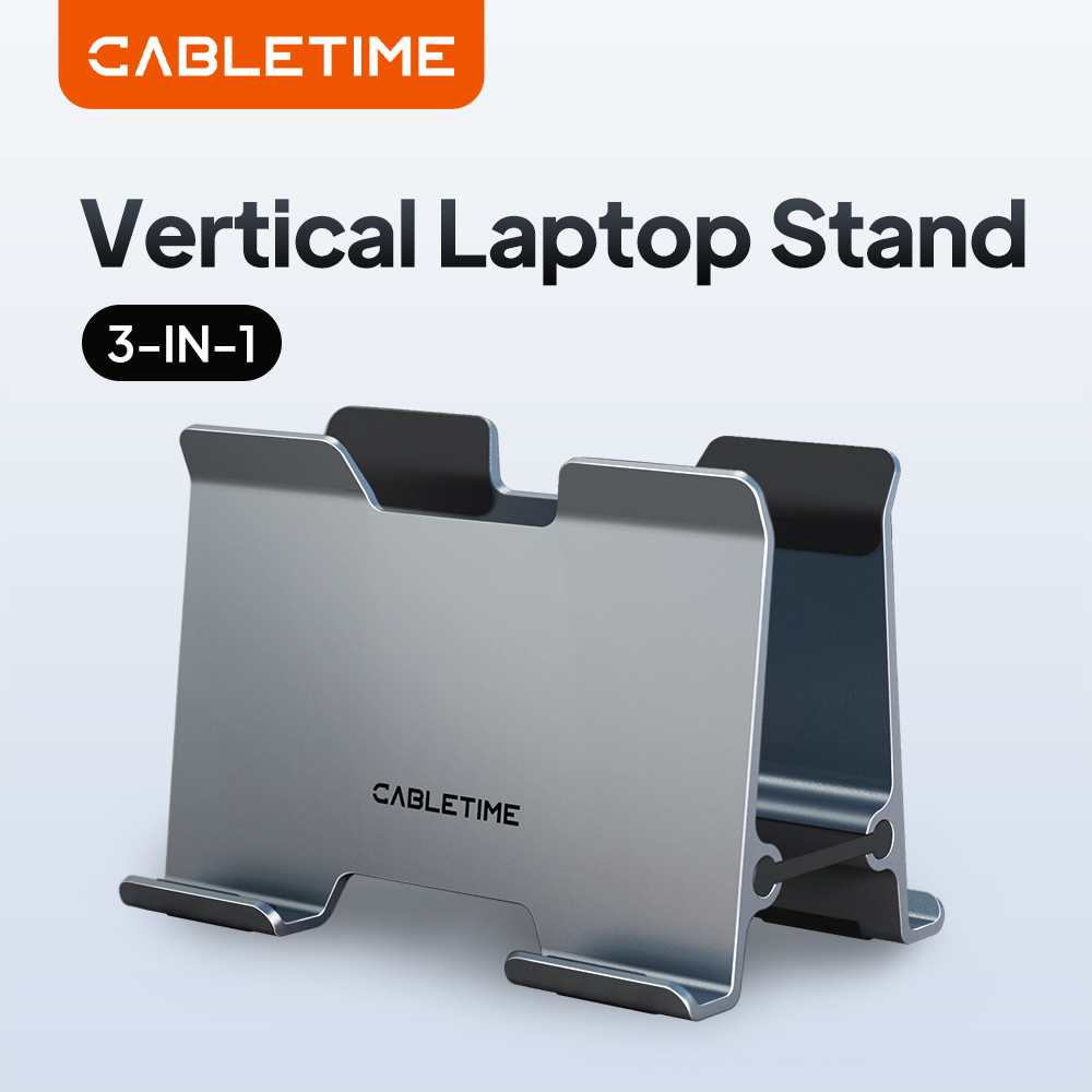 Vertical Laptop Stand - CABLETIME Penyangga Laptop Vertikal Penyangga Gravitasi