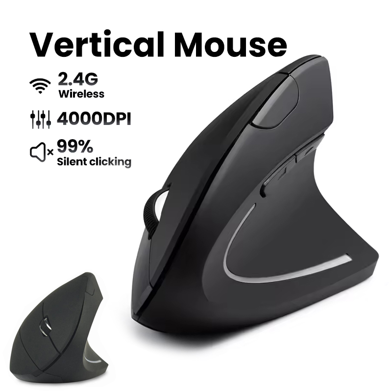 Desk Setup For Studying - Mouse Nirkabel Ergonomis 1600 DPI RGB