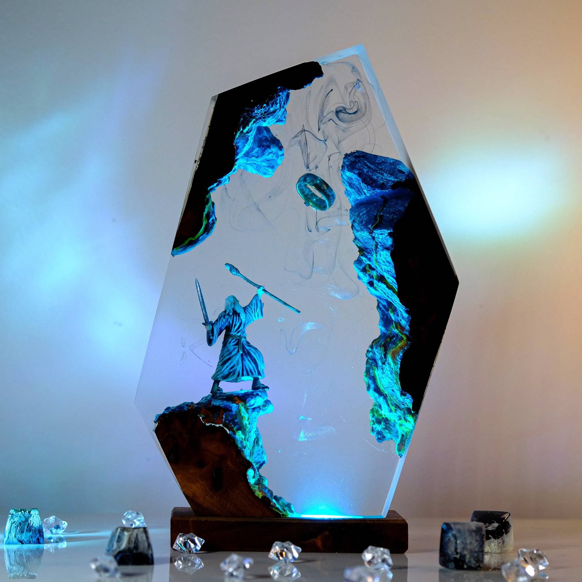 Desk Setup Desk - Lampu Resin Figur Adegan Film Cincin