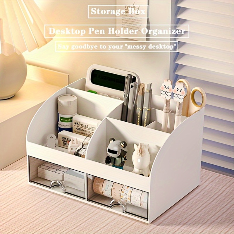 Desk Setup Organizer - Organizer Meja 6 Kompartemen dengan 2