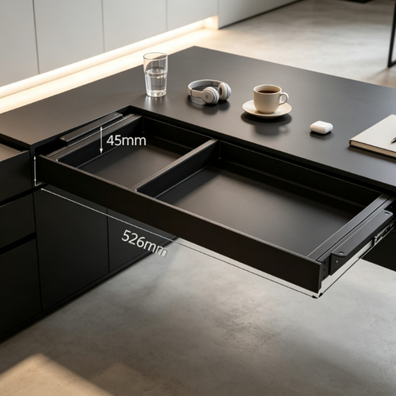 Desk Setup Organizer - Rak Penyimpanan Geser Premium di Bawah