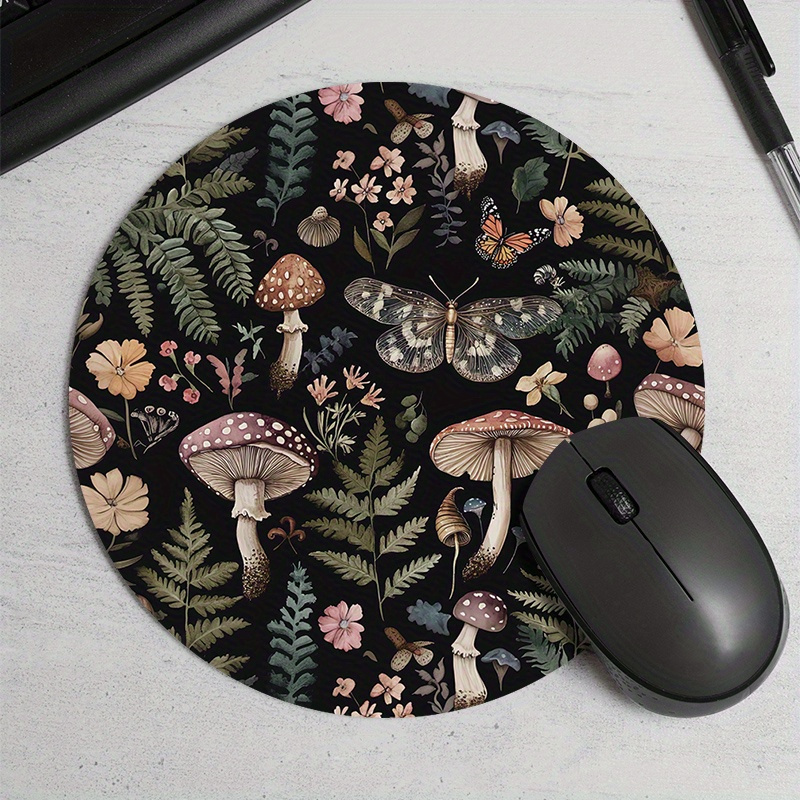 Desk Setup Pegboard - Alas Mouse Bulat Motif Hutan Karet