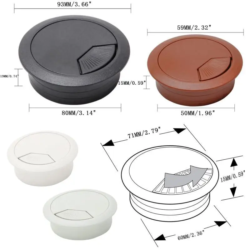 Penutup Lubang Kabel Meja 50/6 - Desk Setup Organizer ulasan dan harga