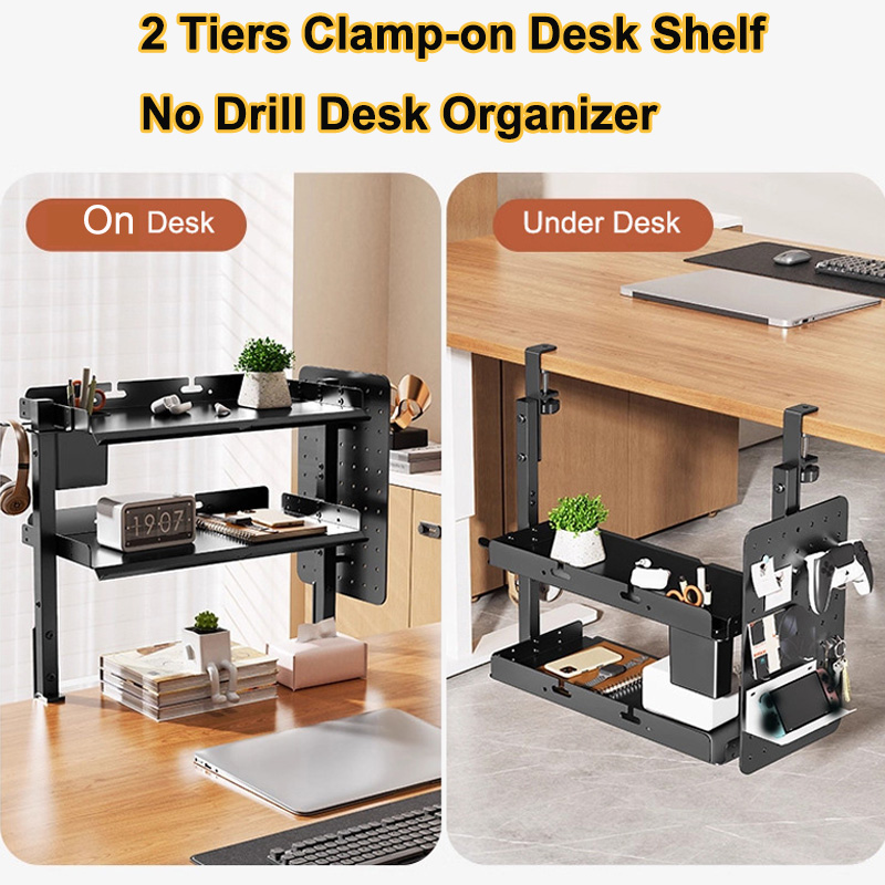 Rak Penyimpanan 2 Tingkat 14 I - Desk Setup Organizer ulasan dan harga