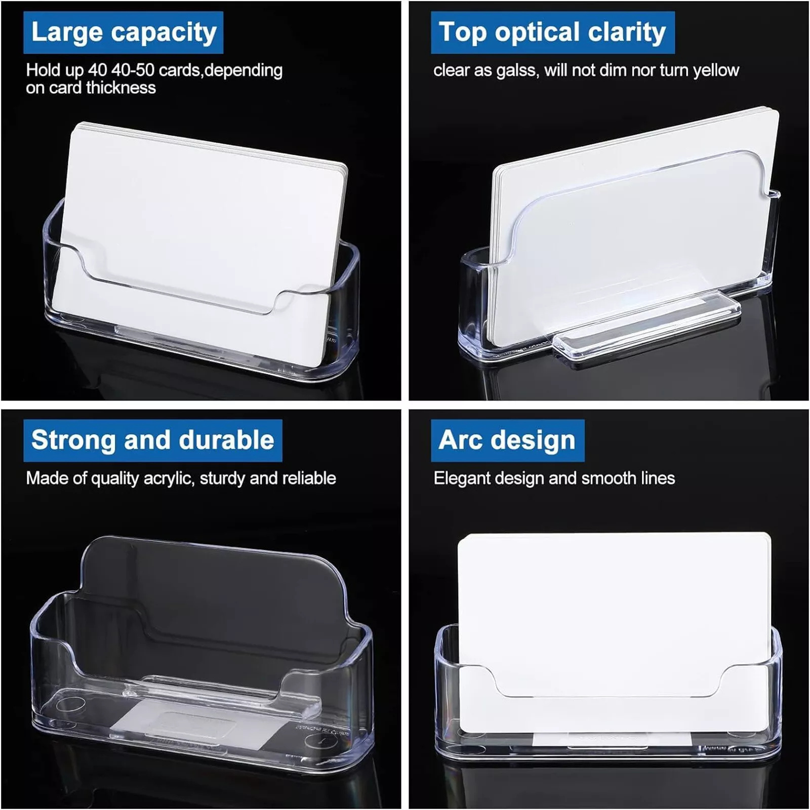 2 buah tempat kartu nama akril - Desk Setup Essentials ulasan dan harga