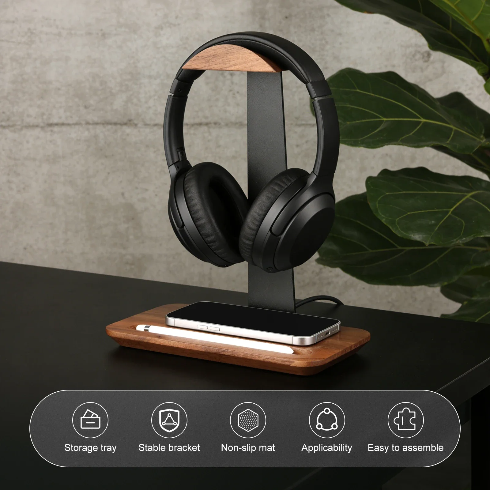 Penyangga Headphone Kayu Unive - Desk Setup Desk ulasan dan harga