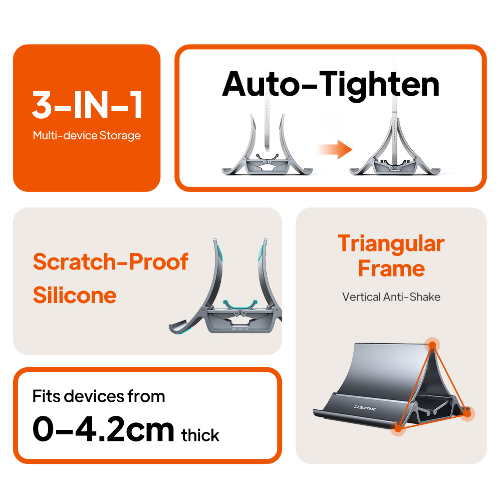 CABLETIME Penyangga Laptop Ver - Vertical Laptop Stand ulasan dan harga