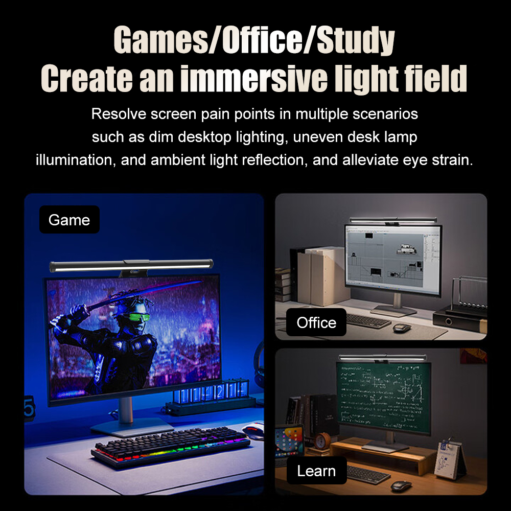 Monitor Light Bar Layar LED Pe - Desk Setup Pegboard ulasan dan harga