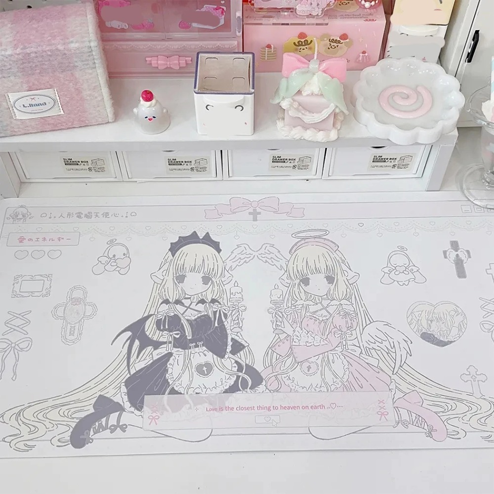 Alas Meja Kembar Chobits Asli  - Desk Setup Dorm ulasan dan harga