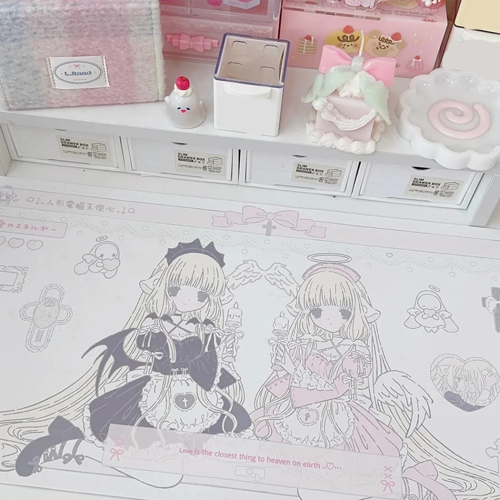Alas Meja Kembar Chobits Asli  - Desk Setup Dorm ulasan dan harga