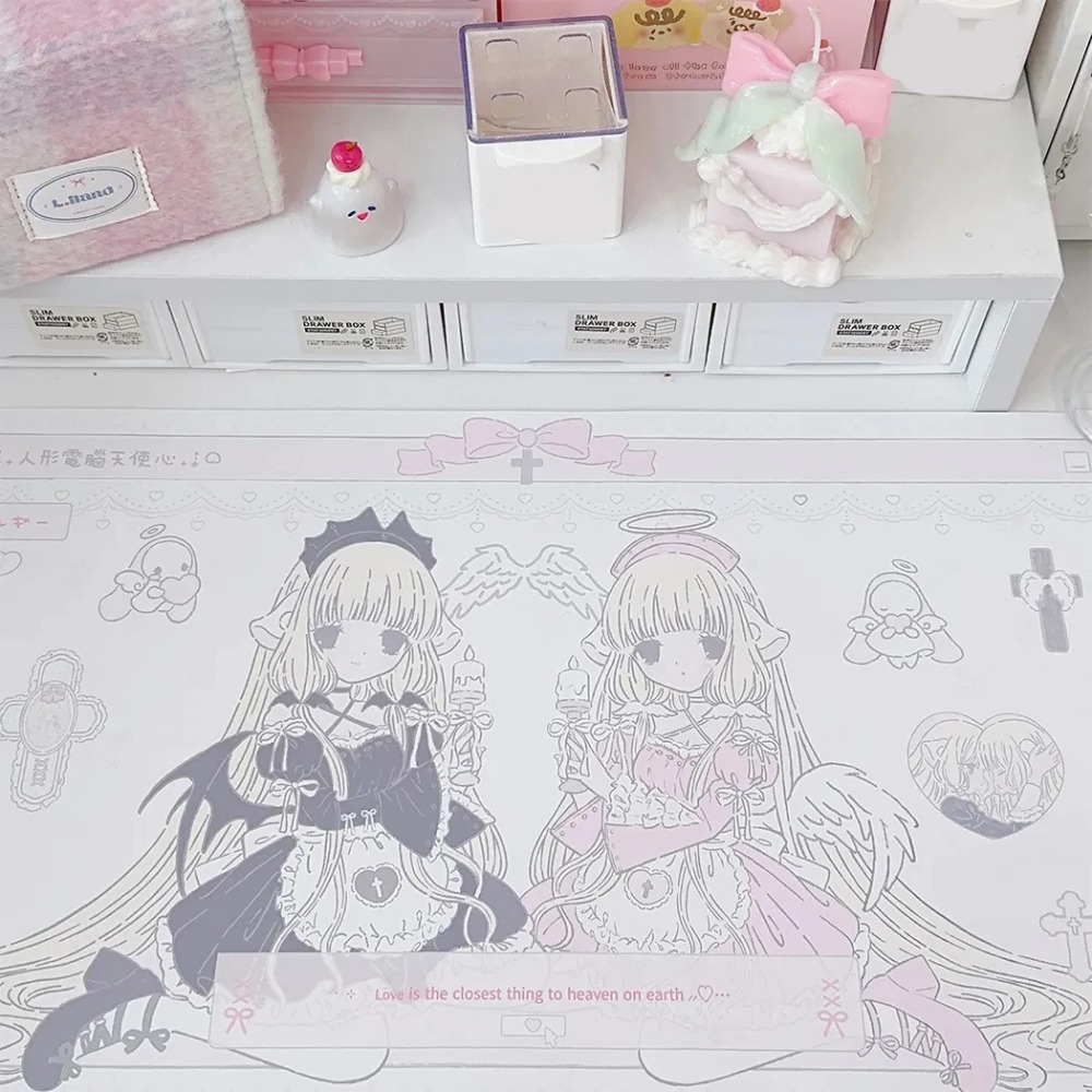 Alas Meja Kembar Chobits Asli  - Desk Setup Dorm ulasan dan harga