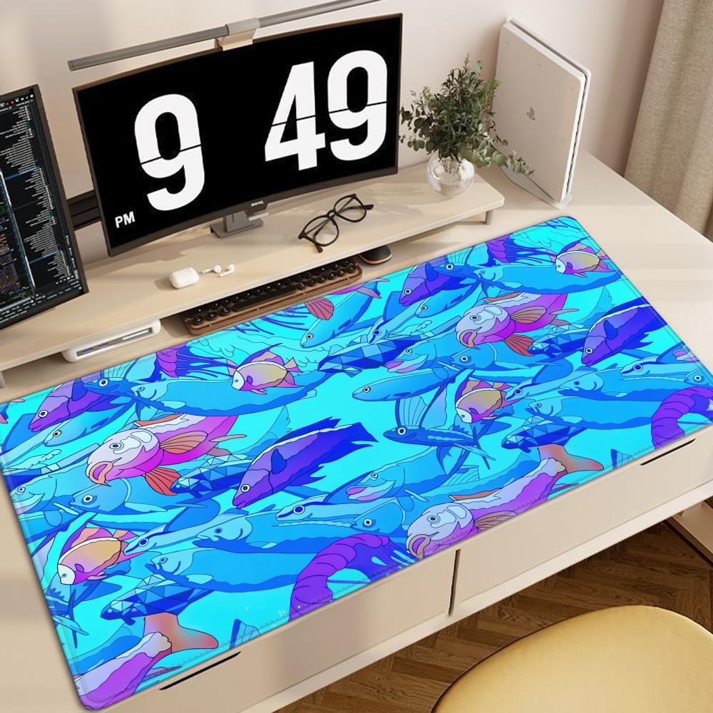Alas Mouse Karet Motif Ikan Ce - Desk Setup Pegboard ulasan dan harga